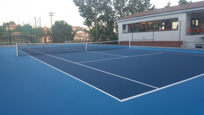 Construcción de pista de tenis resina Sistema Decoturf